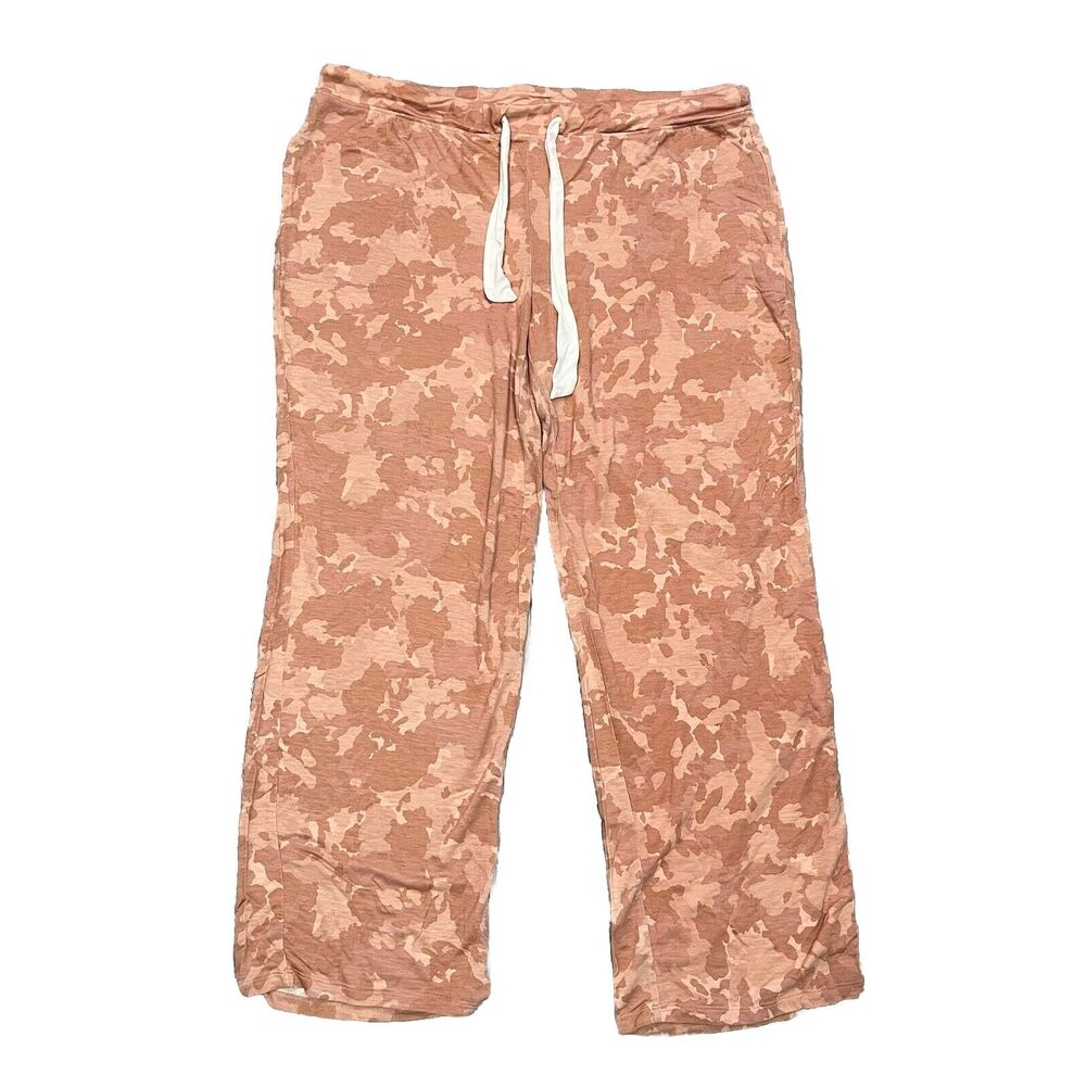 Soma WKND Sunday Lounge Pants Womens Extra Large Comfy Jogger Camo Pink preppy